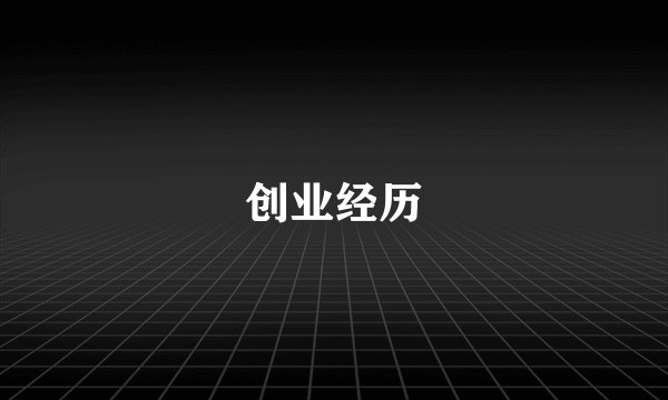 创业经历