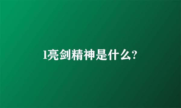 l亮剑精神是什么?
