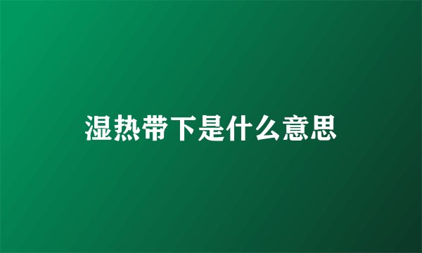 湿热带下是什么意思