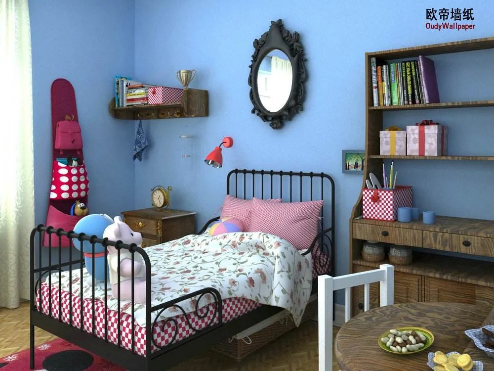 浅蓝色墙面配什么颜色窗帘